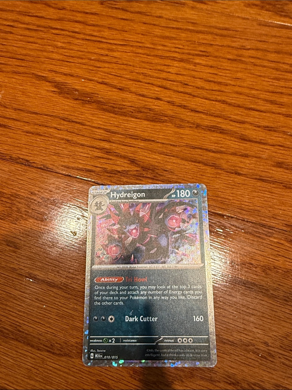 Pokemon Hydreigon Holographic Trading Card - Black, Blue, Red